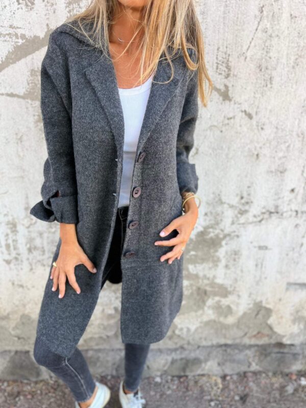 Wool Single Breasted Long Coat - Image 7