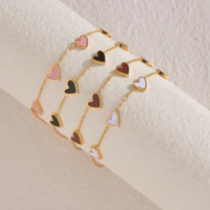 Ins Love Bracelet Stainless Steel Dripping Heart Bracelet Fashion Valentine's Day Jewelry Gift