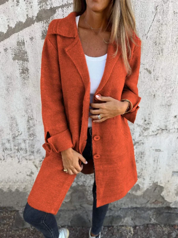 Wool Single Breasted Long Coat - Image 4