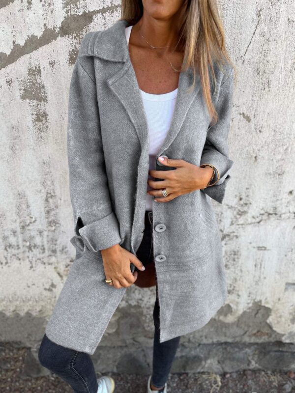 Wool Single Breasted Long Coat - Image 3